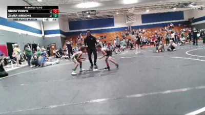 55 lbs 3rd Place Match - Brody Purvis, Mighty Warriors Wrestling Aca vs Zavier Simmons, Summerville Take Down