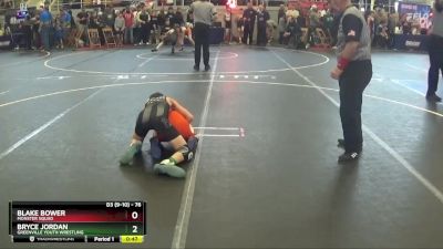 76 lbs Champ. Round 1 - Blake Bower, Monster Squad vs Bryce Jordan, Greenville Youth Wrestling