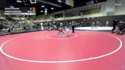 67 lbs Semifinal - Royce Davidson, Peterson Grapplers vs Weston Murschel, MTC - MANTANONA TRAINING CENTE