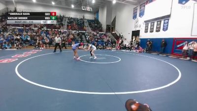 110 lbs Cons. Round 3 - Kaylee Weber, Wheatland vs Emerald Nava, Campbell County
