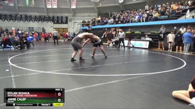 JV-45 lbs Round 2 - Jamie Calef, Solon vs Dylan Schaul, West Delaware, Manchester