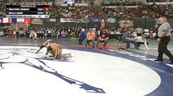 G - 115 lbs Cons. Round 2 - Braydee Lehman, Fort Benton (Girls) vs Bella Amen, Frenchtown (Girls)