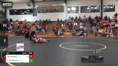 184 lbs Cons. Round 3 - Marshall Whipkey, West Liberty vs Alex Gronkiewicz, Manchester