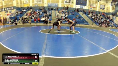 84 lbs Round 3 (8 Team) - Eliza Warner, Leo Wrestling Club vs Tucker Dowty, Indian Creek Wrestling Club (S)