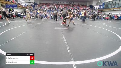 52 lbs Semifinal - Lynx Lehman, Lexington Wrestling Club vs Caleb Boyd, Harrah Little League Wrestling