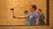 Kent Tests His Accuracy At Axe Throwing