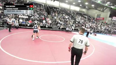 6A 215 lbs Semifinal - Leimana Fager, Corner Canyon vs Ben Brown, Davis