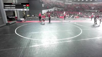55 lbs Cons. Semi - Monica Czech, Pewaukee Youth Wrestling Club vs Harper Wiese, Stanley-Boyd