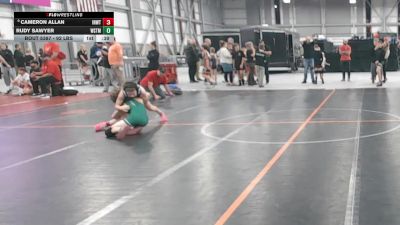 92 lbs Cons. Sub-semis - Rudy Sawyer, West Salem Titan Mat Club vs Cameron Allan, Inland Northwest Wrestling Training Center