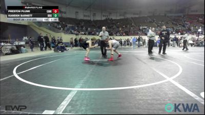 110 lbs Quarterfinal - Preston Plunk, Coweta Tiger Wrestling vs Kamden Barnett, Bristow Elementary Wrestling Club