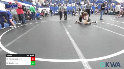 105 lbs Final - Santana Hernandez, Lone Grove Takedown Club vs Brantley Starks, Tecumseh Youth Wrestling