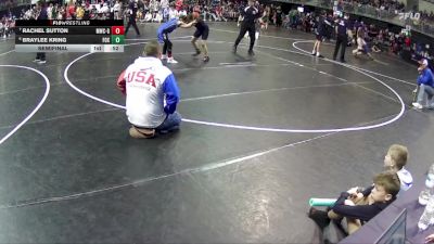 107 lbs Semifinal - Braylee Kring, FoxFit vs Rachel Sutton, Malcolm Wrestling Club - Girls