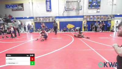 52 lbs Round Of 16 - Jimmy Allen, Owasso Takedown Club vs Vincent Butcher, Tulsa Blue T Panthers