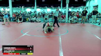 130 lbs Round 5 (6 Team) - Connor Reich, Mat Warriors Blue vs Haolong Cai, PA Alliance