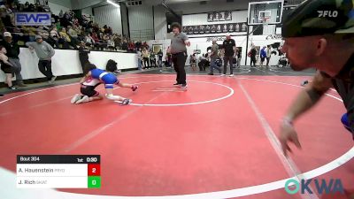 62-67 lbs Rr Rnd 1 - Acelynn Hauenstein, Pryor Tigers vs Justice Rich, Skiatook Youth Wrestling