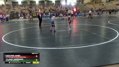 100 lbs Cons. Round 3 - Caitlynn James, Cumberland Co Youth Wrestling vs Tyleigh Anderson, Swamp Fox Wrestling