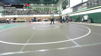 157 lbs Cons. Round 2 - Carter Adams, South Torrance vs Saif Khan, Simi Valley