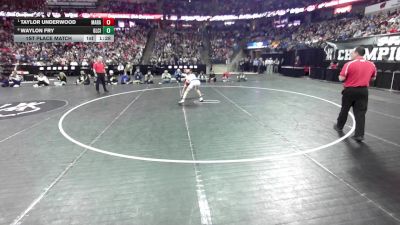 113 lbs 1st Place Match - Taylor Underwood, Marathon vs Waylon Fry, Glenwood City