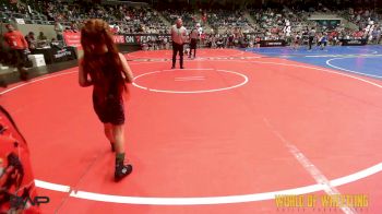 46 lbs Quarterfinal - Alaina Bert, Del City Little League Wrestling vs Genevieve Valdovinos, Sons Of Thunder
