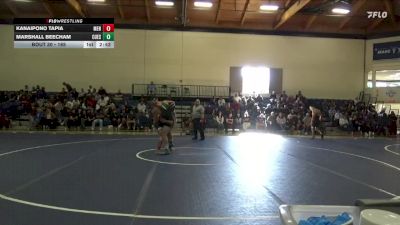 165 lbs Champ. Round 1 - Marshall Beecham, Cuesta College vs Kanaipono Tapia, Menlo College