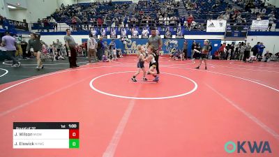 43 lbs Round Of 32 - Jase Wilson, Midwest City Bombers Youth Wrestling Club vs Johnny Elswick, Newcastle Youth Wrestling