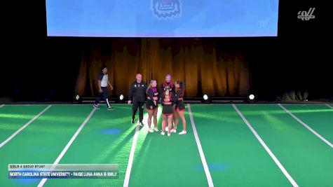 North Carolina State University - Paige Luna Anna & Emily [2026 Girls 4 Group Stunt] 2026 UCA & UDA College Cheerleading and Dance Team National Championship