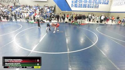 105 lbs Champ. Round 2 - Daxton Maxwell, Uintah Jr High Wrestling vs Traygan Scott, Cougars Wrestling Club