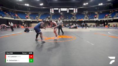 190 lbs Cons. Round 2 - Kyran Lawson, Downers Grove South vs Anthony Sebastian, IC Catholic Prep