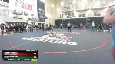 285 lbs Cons. Round 2 - Ronald Ensor, Cheney vs Brody Jacobs, West Valley (Yakima)