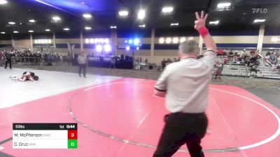 53 lbs Consi Of 4 - Mason McPherson, Rancho Bernardo WC vs Caiden Cruz, Grindhouse WC