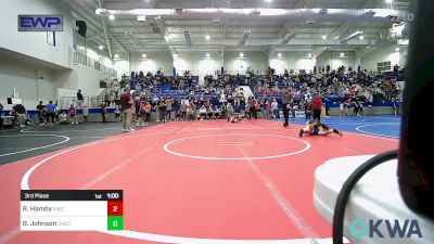 100 lbs 3rd Place - Rylan Hamby, Keystone Kids Wrestling Club vs Boede Johnson, Checotah Matcats