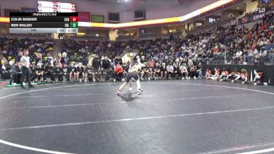 144 lbs Quarterfinal - Ben Walsh, Sergeant Bluff-Luton vs Colin Sesker, Clarion-Goldfield-Dows