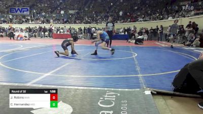 92 lbs Round Of 32 - Jai Robins, Bixby vs Caden Hernandez, Ardmore Junior High