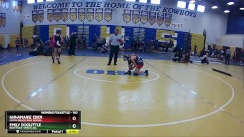 103 lbs Quarterfinal - Emily Doolittle, NorthSide Wrestling vs Annamarie Eder, Cocoa Beach High School