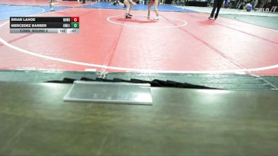 130 lbs Cons. Round 5 - Briar Lahoe, Thermopolis Wrestling Club vs Mercedez Barber, Fergus Wrestling Club