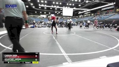 130 lbs Round 4 (6 Team) - Kourtney Akpan, Kansas Warriors 1 vs Carson Sheil, Black Fox Academy