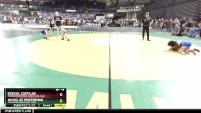 49 lbs Cons. Round 2 - Nicholas Wasserman, Tumwater Wrestling Club vs Ezekiel Costales, Takedown Express Wrestling Club