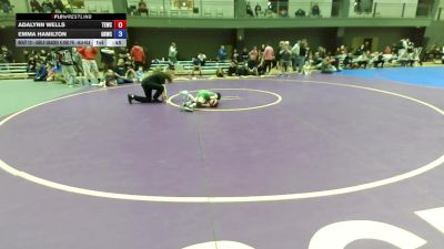 Girls Grades K-2nd FK - 46.6-48.6 Champ. Round 5 - Adalynn Wells, Takedown Express Wrestling Club vs Emma Hamilton, Oak Harbor Wrestling Club