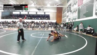 132 lbs Cons. Round 1 - Jaz Rodriguez, Ramona (Riverside) vs Isaiah Moraldo, Sonora (La Habra)