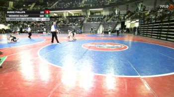 105 lbs Quarterfinal - Burke Phillips, Lassiter Jr Trojans Wrestling Club vs Monroe Halsey, Coweta Cobras Wrestling Club