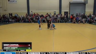 65 10U Cons. Round 2 - Geremy Thompson, Owatonna Wrestling Academy vs Garrett Vasquez, St. Francis Gladiators