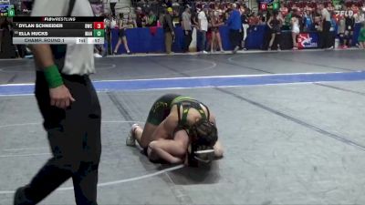 120 lbs Champ. Round 1 - Dylan Schneider, Bobcat Wrestling Club vs Ella Hucks, Manhattan