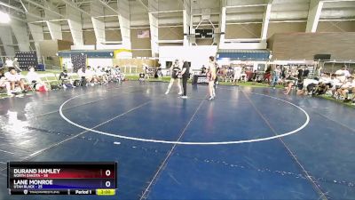 132 lbs 2nd Wrestleback (16 Team) - Durand Hamley, North Dakota vs Lane Monroe, Utah Black