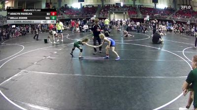 58 lbs Cons. Round 2 - Adalyn Pavelka, Niobrara/Verdigre vs Bella Zoerb, Warrior Wrestling Academy