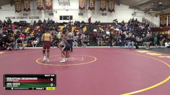 126 lbs Champ. Round 2 - Sebastian Degennaro, Jensen Beach vs Ved Desai, Walsh Jesuit