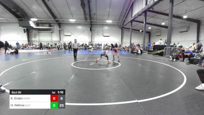 92 lbs 3rd Place - Kian Green, Morris Fitness Wrestling Club - (B) vs Hudson Pefinis, Slate Wrestling Academy