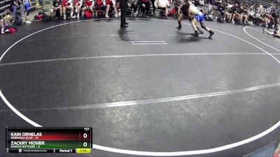 117 lbs Quarterfinals (8 Team) - Kain Ornelas, Nebraska Blue vs Zackry Mosier, Kansas Rattlers