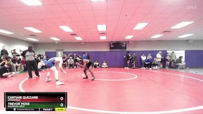 126 lbs Cons. Round 4 - Trevor Moss, Waukesha West vs Cartiair Quezaire, Springfield