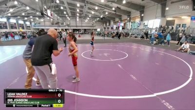 70 lbs 2nd Place Match - Isis Johnson, El Paso Supers Wrestling Club vs Leah Valdez, Mission Wrestling Club