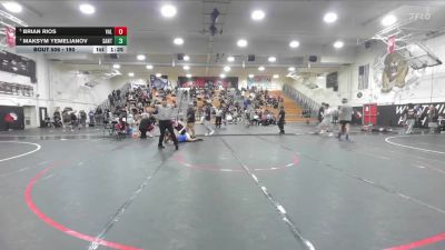 190 lbs Quarterfinal - Brian Rios, Valencia/Placentia vs Maksym Yemelianov, Santiago/GG